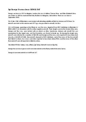 A preview of a PDF biography for Drew, George Thomas